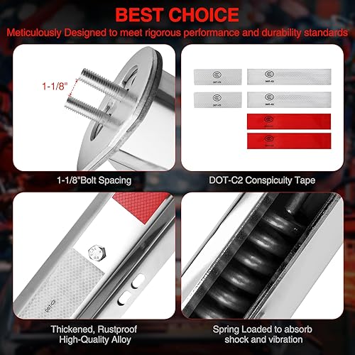 Miniatura 3 de Juego de soportes de suspensión de lodo con resorte en ángulo de 1-18 pulgadas, espaciamiento de pernos de 30.27 pulgadas de longitud, ajuste con