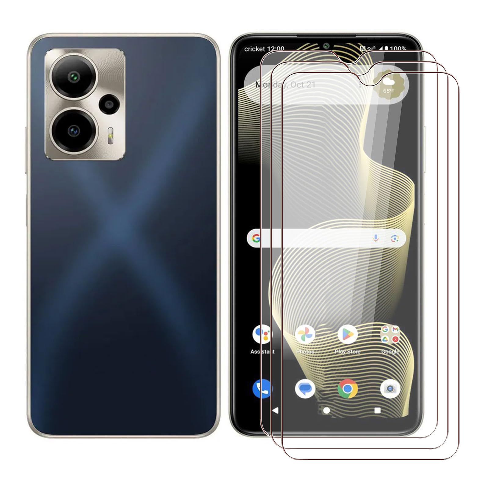 Screen Protector for Cricket Outlast 5G (6.75")(3 Pack), 9H Hardness Tempered Glass HD Anti-Scratch, Anti-Fingerprint Film Protective for Cricket