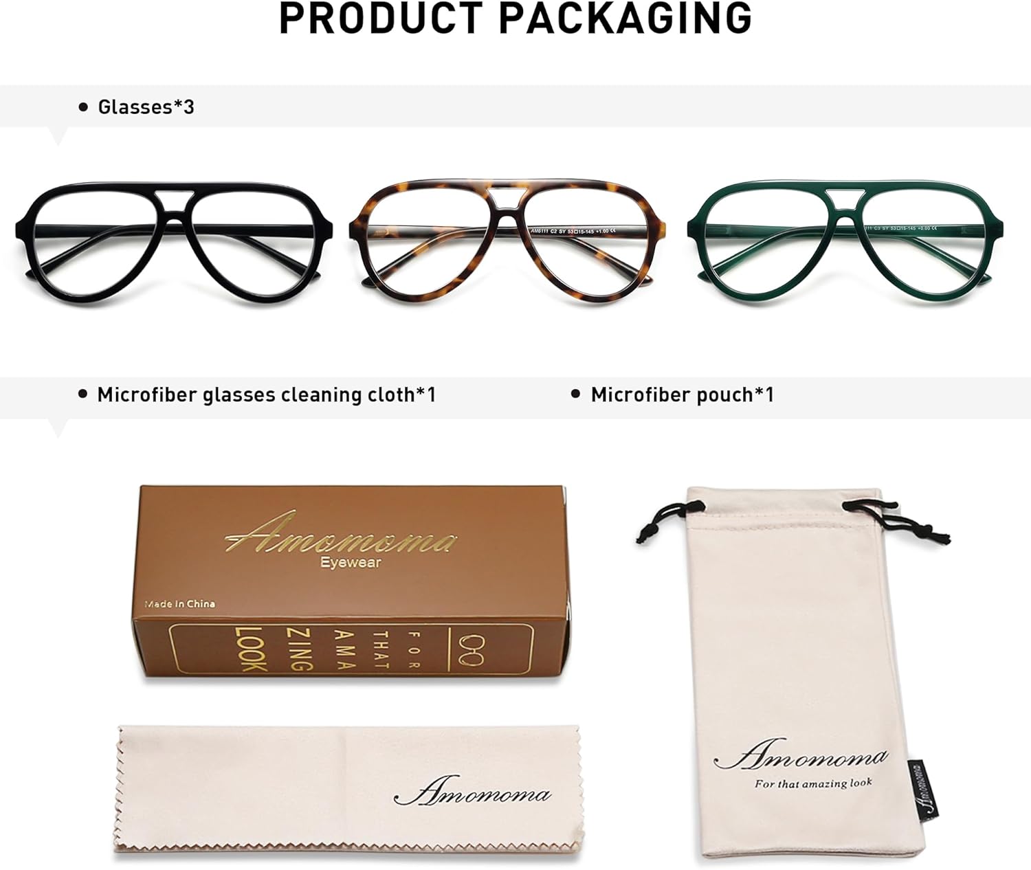 AMOMOMA 3 Pack Retro Oversized Aviator Reading Glasses for Women Men,Classic Large Reader Blue Light Computer Frame AM6111 - Image 6