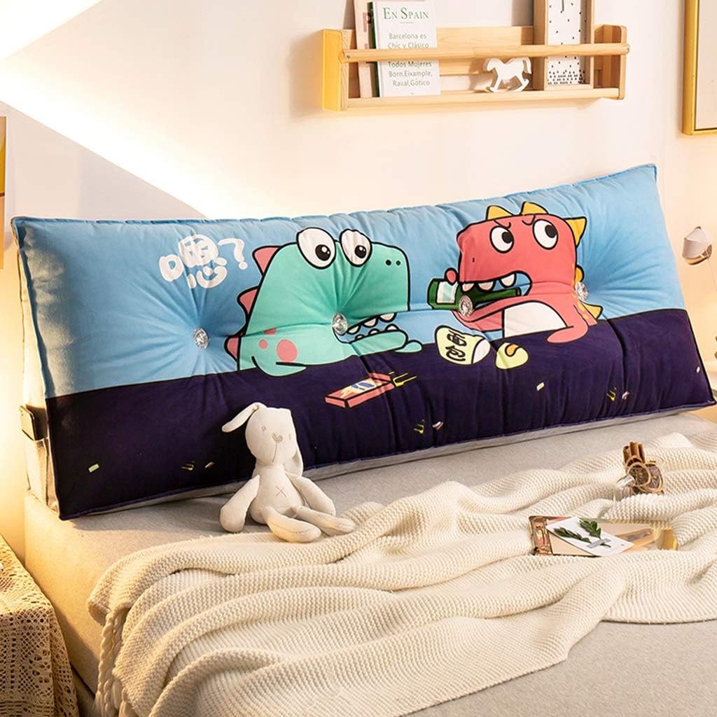 Bedside Cushion Um Save Some Headboard Detachable Pillow Cartoons Bedroom Cushion Pillow Waist Protection Soft Case Triangle Lumbar Pillows headboard (Color : A Size : 120cm) (A 180cm)