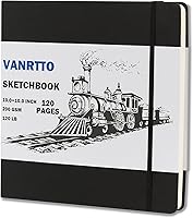 Vista 1 de Cuaderno de bocetos de tapa dura, cuaderno cuadrado con papel de dibujo grueso de 120LB/200GSM, bloc de bocetos de 120 páginas/60 hojas