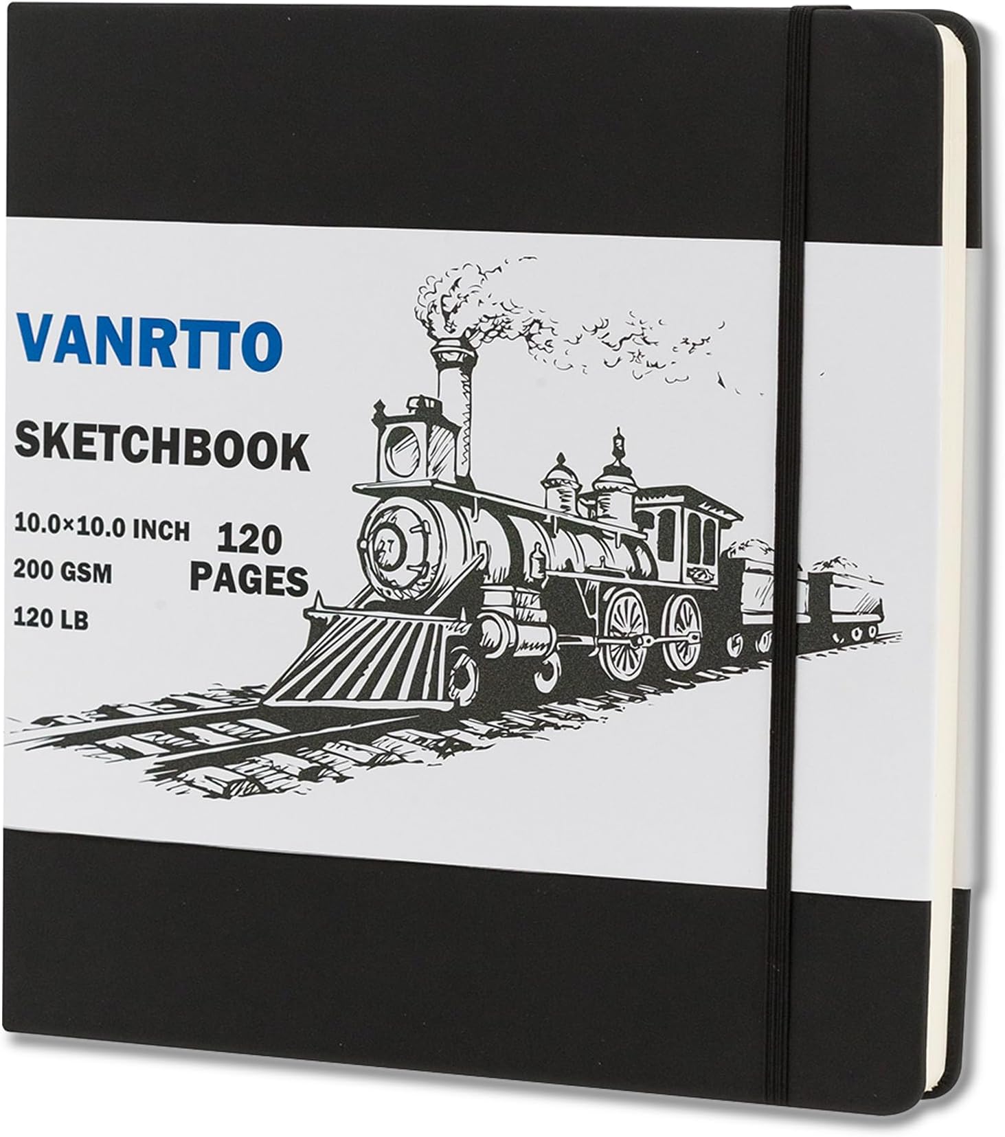 Hardcover Sketch Book, Square Sketchbook with 120LB/200GSM Thick Drawing Paper, 120 Pages/60 Sheets Sketch Pad for Adults, Large Mixed Media Sketchbook on 10x10 Inch