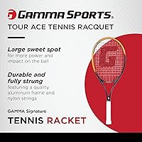 Gamma Tour Ace 27 Inch Pre-Strung Tennis Racquet - Lightweight Adult Racket Large Sweet Spot Power Control Recreational Play
