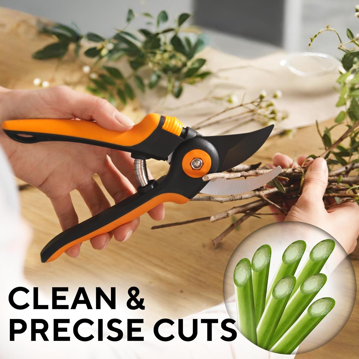 Bypass Pruning Shears with Ultra Sharp Blades - Premium Pruners w/Adjustable Feature for Any Hand Size - Ergonomic & Sturdy Scissors For Gardening - Perfectly Cutting Through Anything in Your Yard