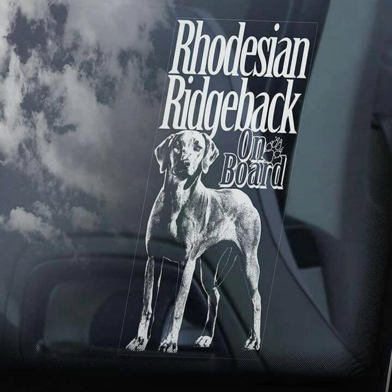 Madcolitote Rhodesian Ridgeback on Board Car Window Sticker African Lion Dog Sign Decal Vinyl Die Cut Decals Funny Bumper Stickers Dog Pet Gift