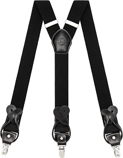 Suspenders for Men with Clip & 6 Buttons 1.4in Y-Shape Stainless Steel