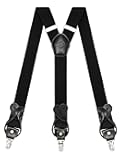 Kohentact Suspenders for Men with Clip & 6 Buttons 1.4in Y-Shape Stainless Steel