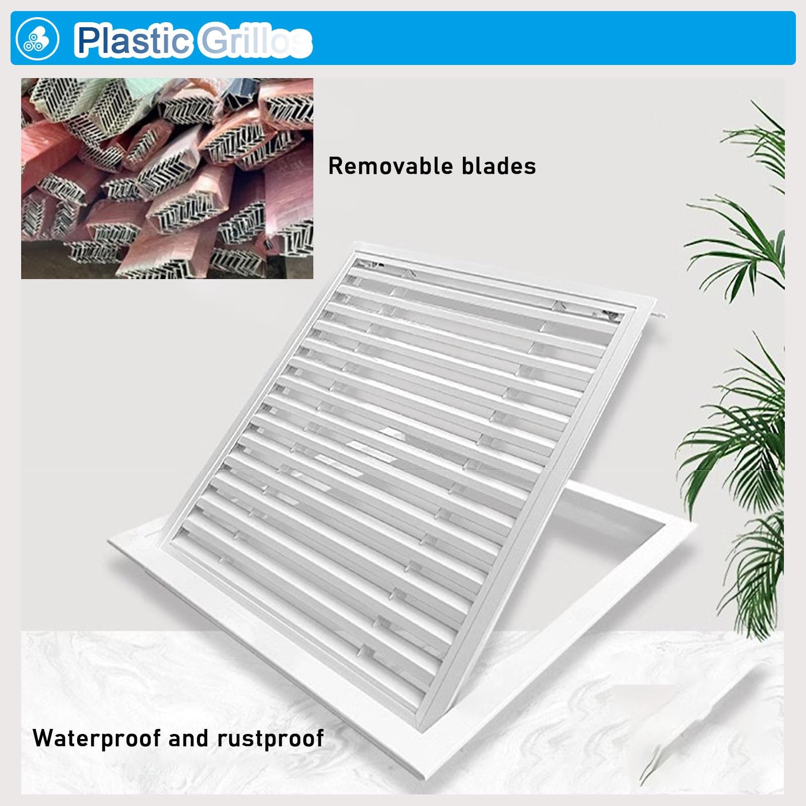 Griglia di Ventilazione Griglia di Ripresa per Soffitti con Filtro, Rimovibile Griglia/Copertura della Bocchetta De'aria HVAC per Bagno Cucina, Rettangolo Coperchio di Ventilazione(24x50 cm)