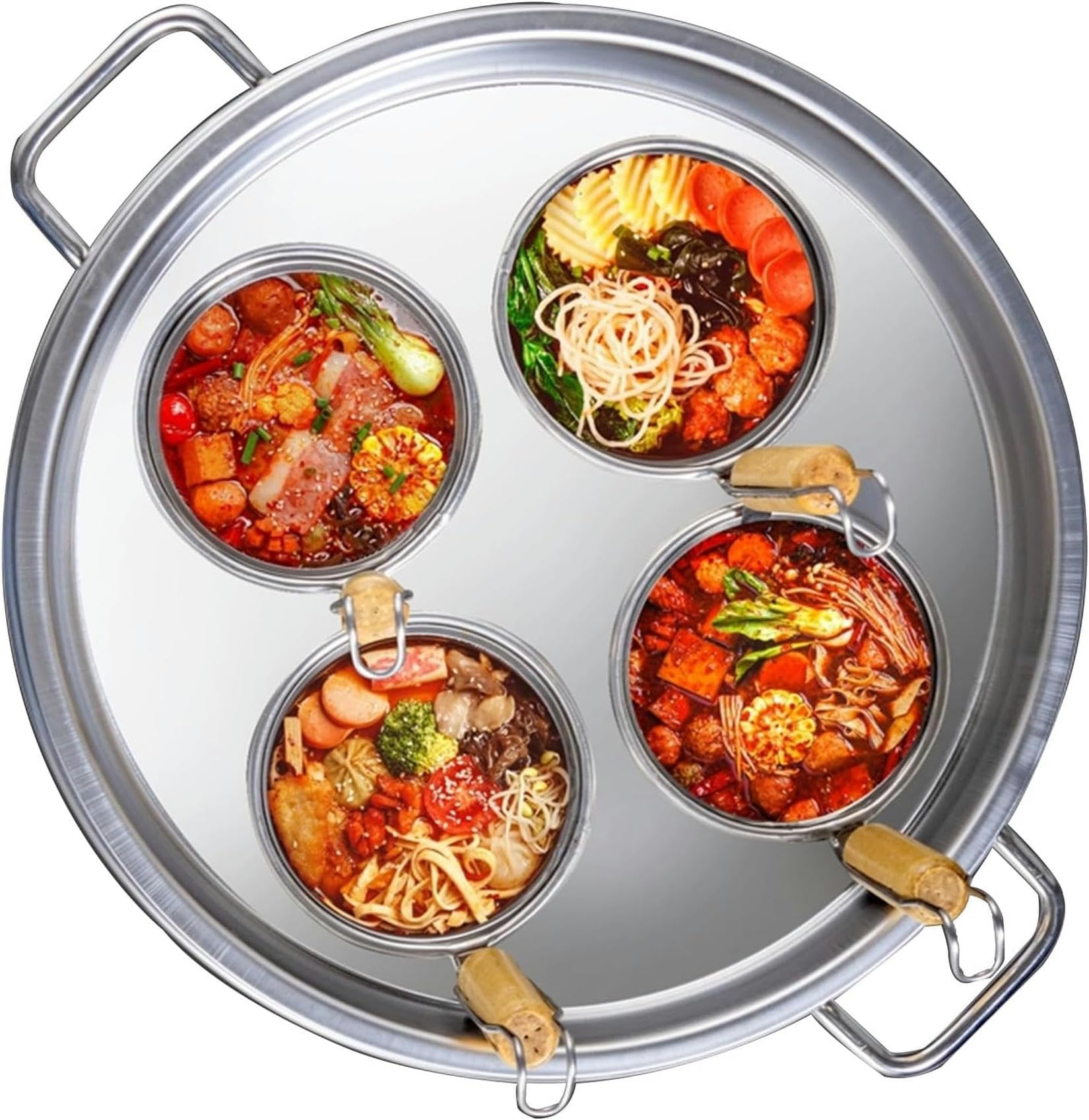 Marmite à soupe de boulettes multifonction avec paniers perforés