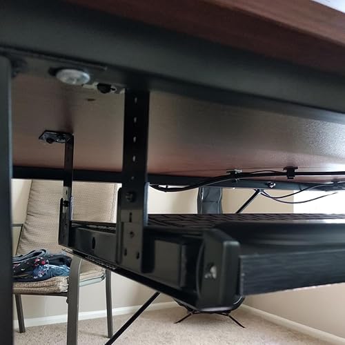 Miniatura 7 de ZOENHOU 3 pares de bandejas de teclado negras de 14 pulgadas, soporte de rodamiento de bolas de alta resistencia de 22 libras, bandeja de