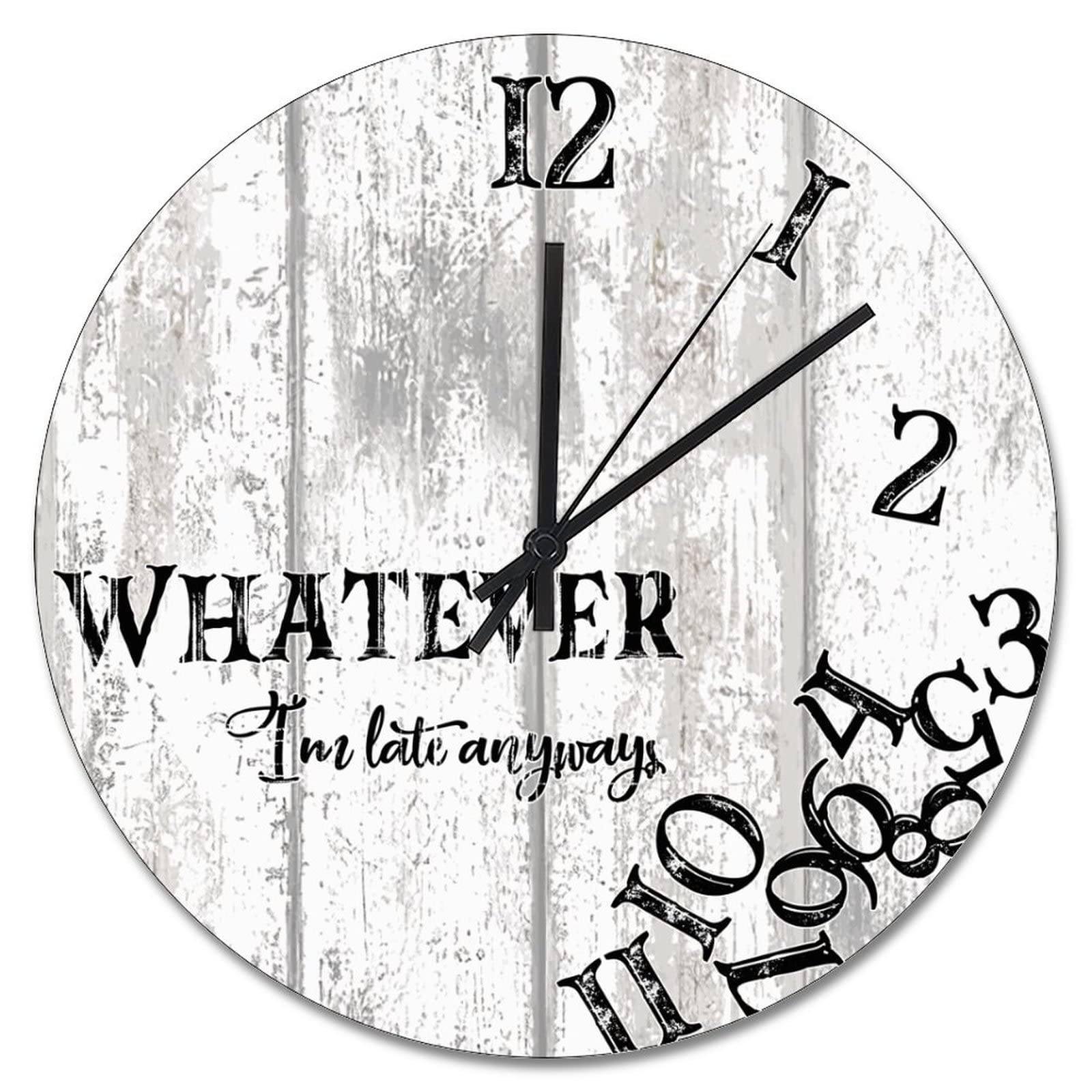 Horloge murale en bois silencieuse 38cm sans tic-tac style vintage