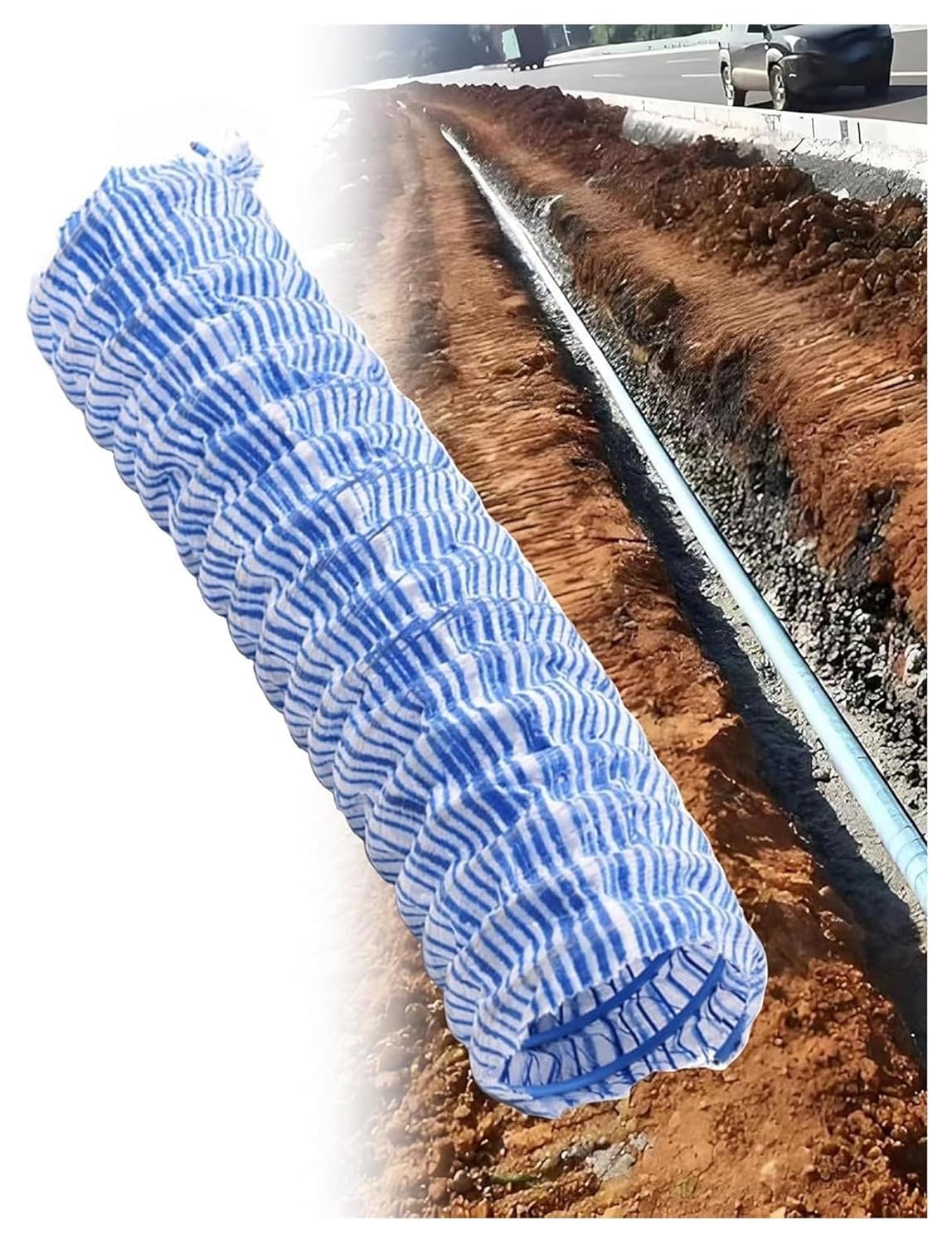 JvFbjLF Perforated, Corrugated, Expandable French Drainage Pipe, 50 Mm Diameter(5 meters/16.4ft)