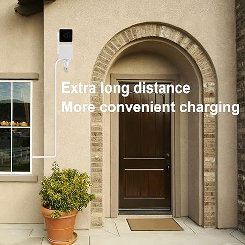 Miniatura 4 de LEFXMOPHY Paquete de 2 cables de alimentación de 20 pies para WYZE Cam Pan V3 conector en forma de L de 90 grados, cable de carga micro USB en