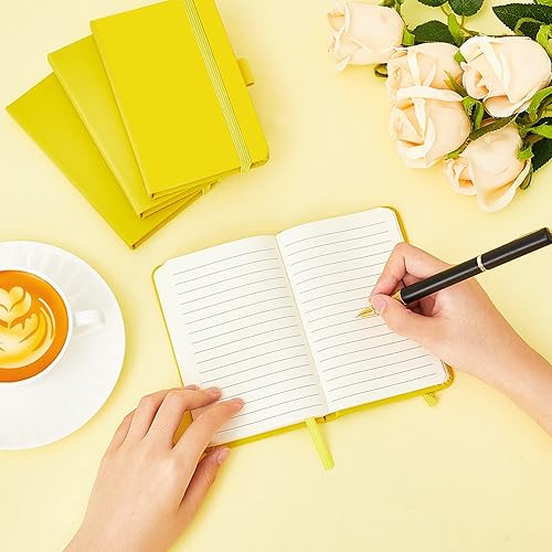 Miniatura 6 de 40 cuadernos pequeños tamaño A6, diarios de bolsillo de 3.5 x 5.5 pulgadas, cuaderno pequeño de cuero, mini diario rayado con banda elástica,