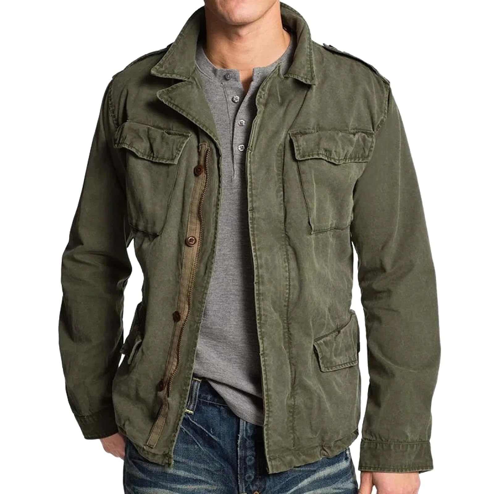 Uomo Primavera e Autunno Inverno Retro Casual Workwear Multi Pocket Pesante Allentato Sport Casual Giacca Uomo Giacche Invernali Casual
