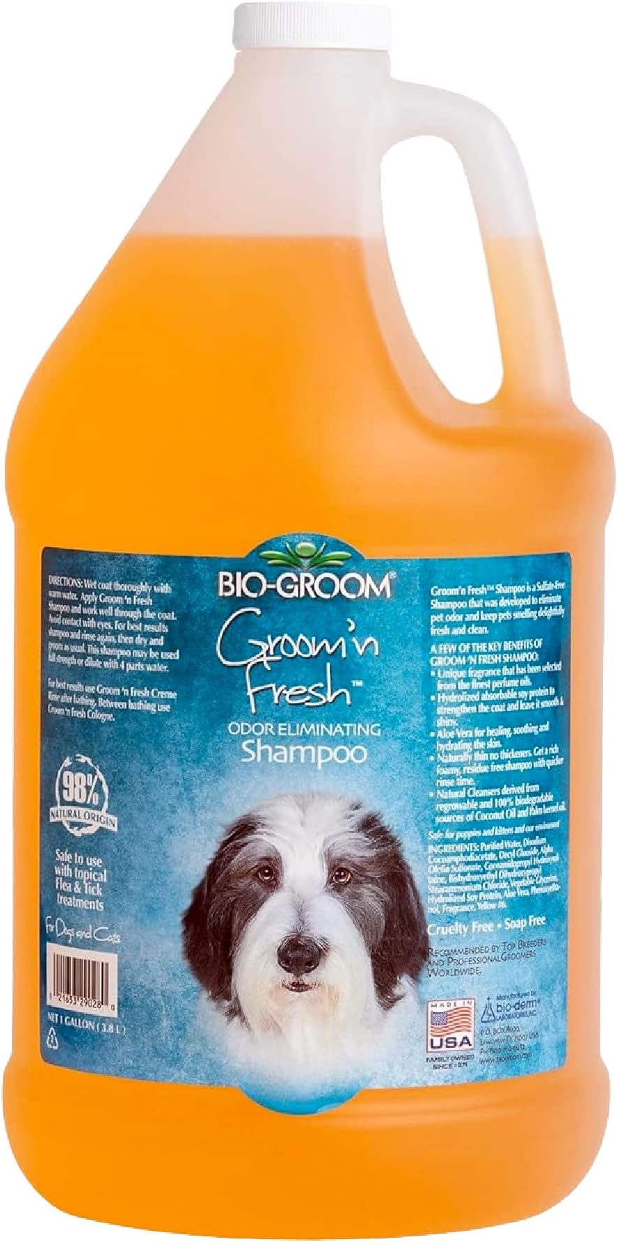 Groom'n Fresh Dog Shampoo - Odor Eliminating, Dog Bathing Supplies, Puppy Wash, Cat Grooming Supplies, Cruelty-Free, Product Made in USA - 1 Gallon