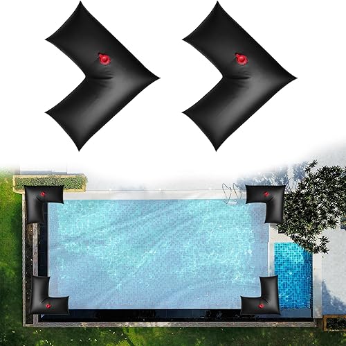 Paquete de 2 tubos de agua de invierno en forma de L para cubiertas de piscina, pesos de cubierta de piscina enterrados resistentes, 2 x 2 pies