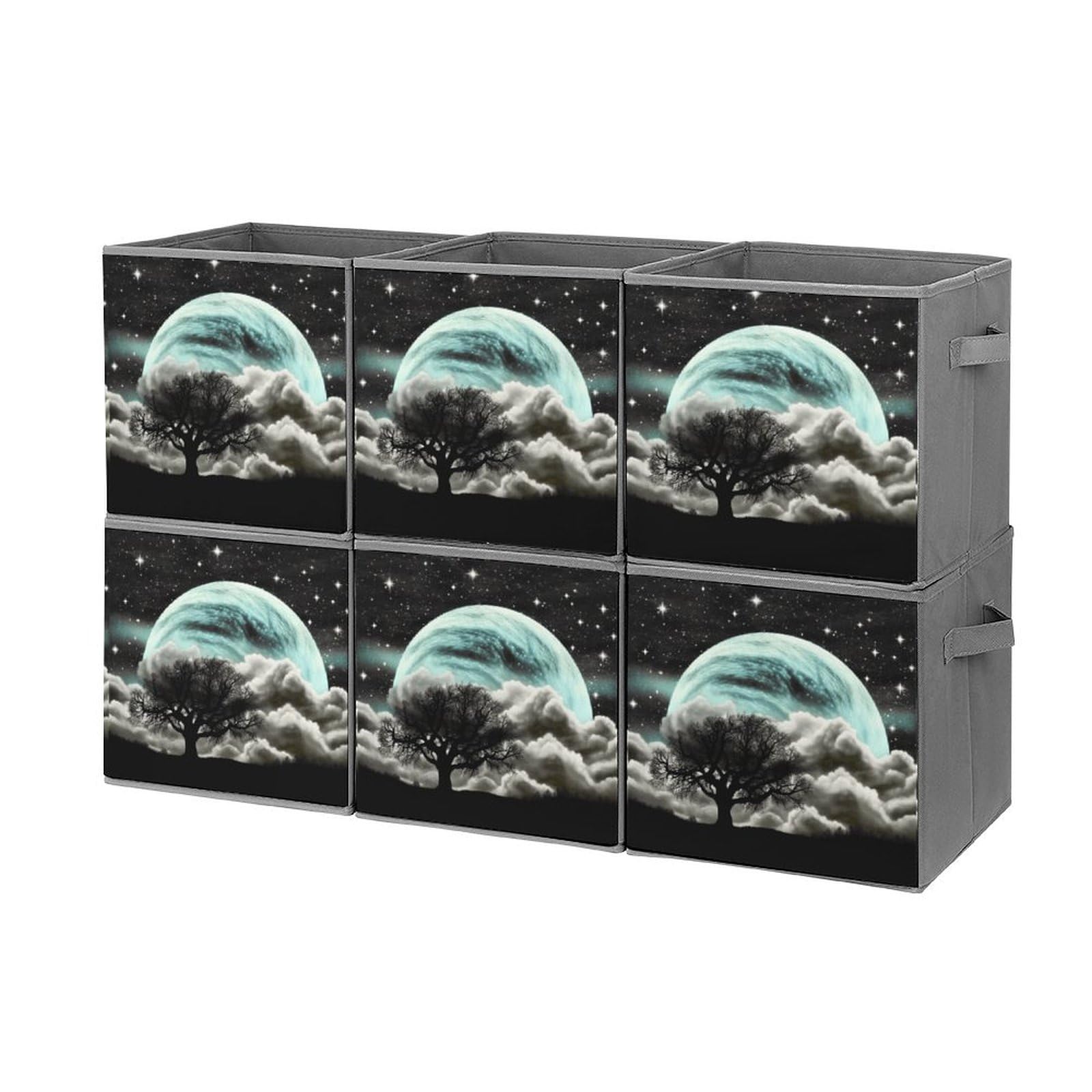 Boîtes de rangement motif arbre noir pour organiser le dressing de chambre