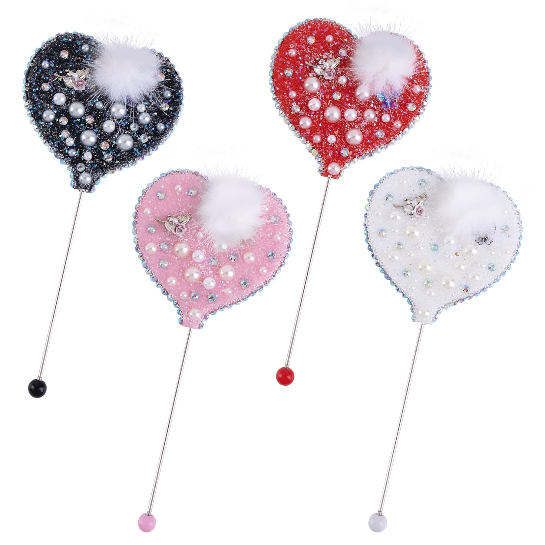 Framendino, 4 Pack Beaded Mirror Bar Handheld Heart Shape with Metal for Home Travel Camping-image-40