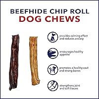 Vista 5 de Pet Factory 100% Hecho en EE. UU. Rollos de Chip de Cuero de Res de 5" Mordedores para Perros - Sabor a Carne y Pollo, 18 Unidades/1 Paquete