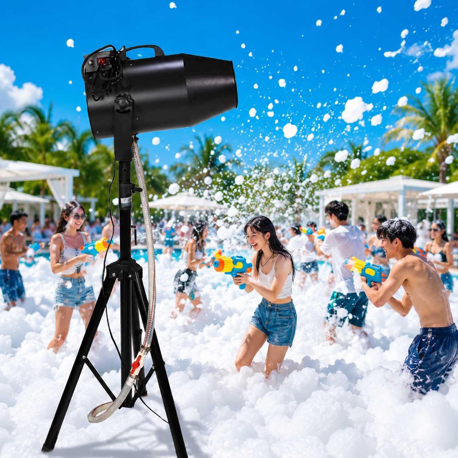 aromaoveite Foam Machine, 1000w Foam Party Machine With Tripod, Outdoor Party Foam Cannon, Portable Bubble Machine For Pool Parties, Garden, Stage Effects, Birthday, Wedding, Carnival Events Black