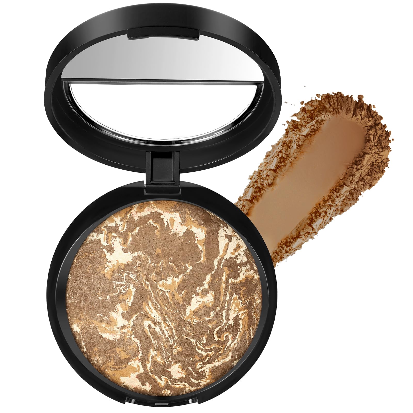 BUTBU Colour Correcting Powder Foundation, Baked Foundation for Mature Skin Brighten Illuminating Color Correcting foundation