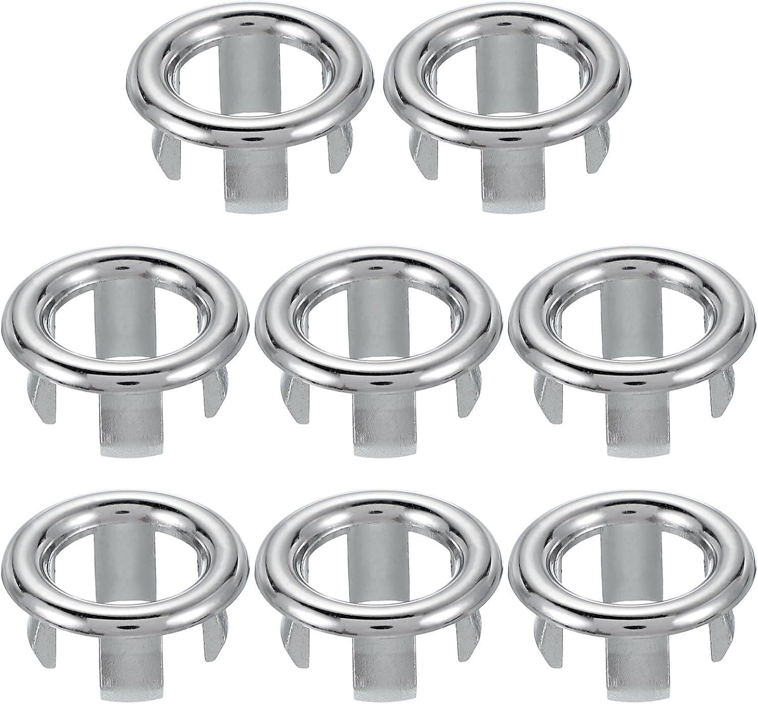 PATIKIL Sink Overflow Ring, 8 Pcs Bathroom Sink Overflow Drain Cover Sink Basin Trim Insert in Hole Round Cap for Bathroom Kitchen Basin Wash Basin, White