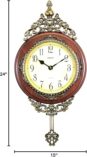 Miniatura 6 de Reloj de pared de péndulo adornado estilo victoriano