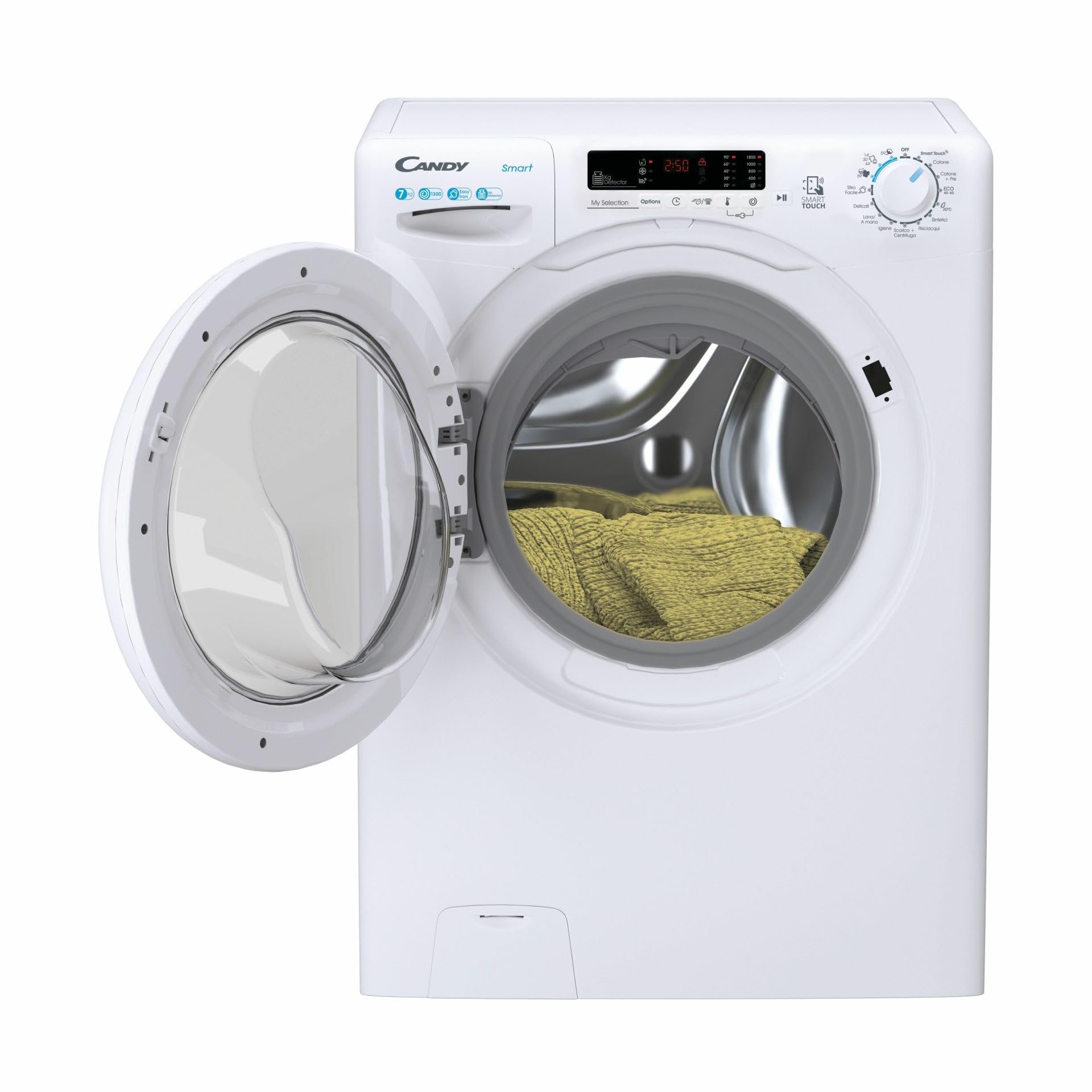 Candy CSS4372DW4111 Waschmaschine, Slim, 44 cm, 7 kg, 1300 U/min, Energieklasse B