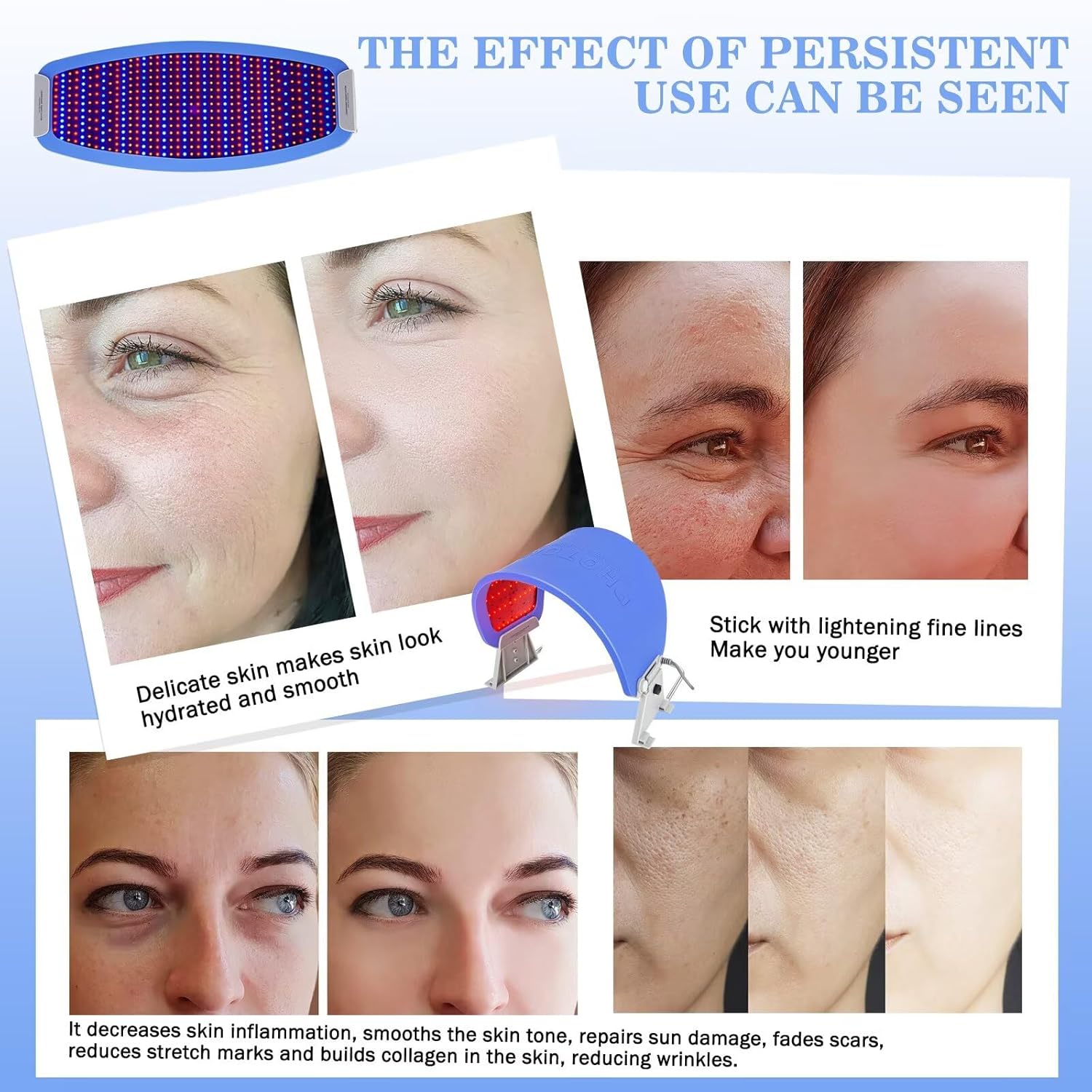 Hydraskincare PDT LED Red Light Therapy for Face Mask Facial Skin Care Rejuvenation Photon Therapy Machine - Image 9