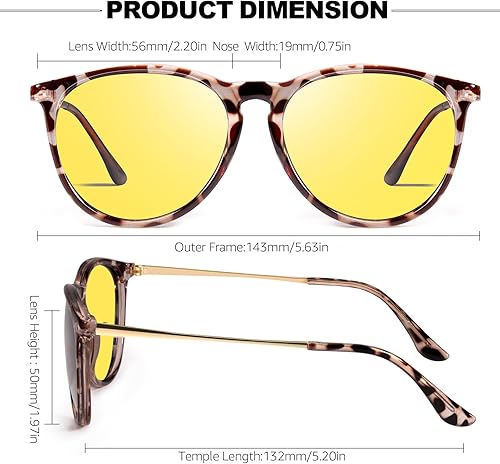 Miniatura 4 de IGnaef Gafas de visión nocturna antirreflejo para conducir polarizado amarillo gafas nocturnas UV400 protección IF8859