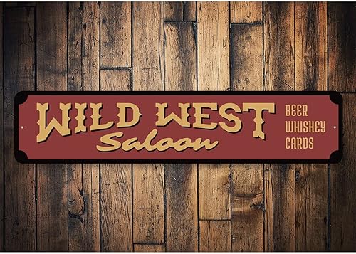 Miniatura 6 de Wild West Saloon, cartel de whisky de cerveza de pub, salón de campo, Old Western, Country Life, Cowboy de aluminio, 9 x 36 pulgadas