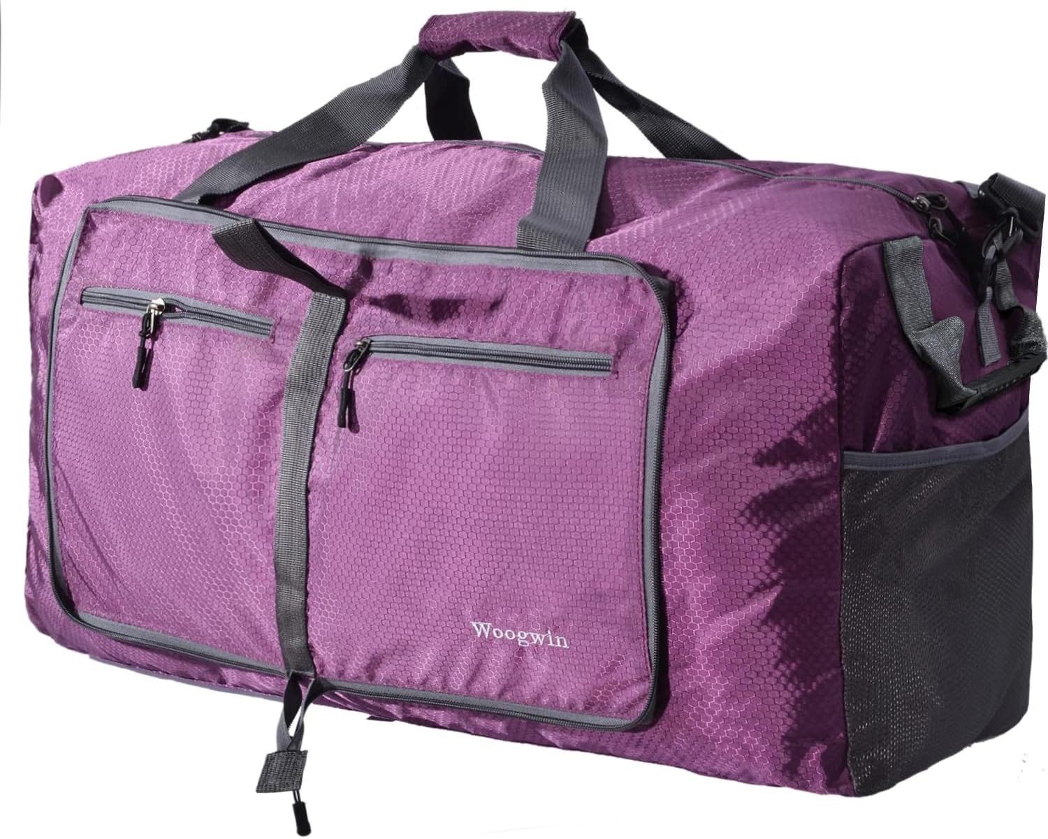Woogwin Travel Duffel Bag Large Foldable Waterproof Overnight Bag for Beach Swim Bags Pool Sports Gym 100L Purple