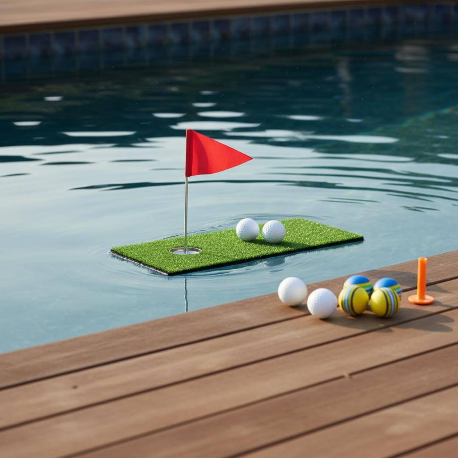Tappeto da Putting Golf Mini Galleggiante Portatile Green Galleggiante Salvaspazio Attrezzatura Sportiva per Piscina