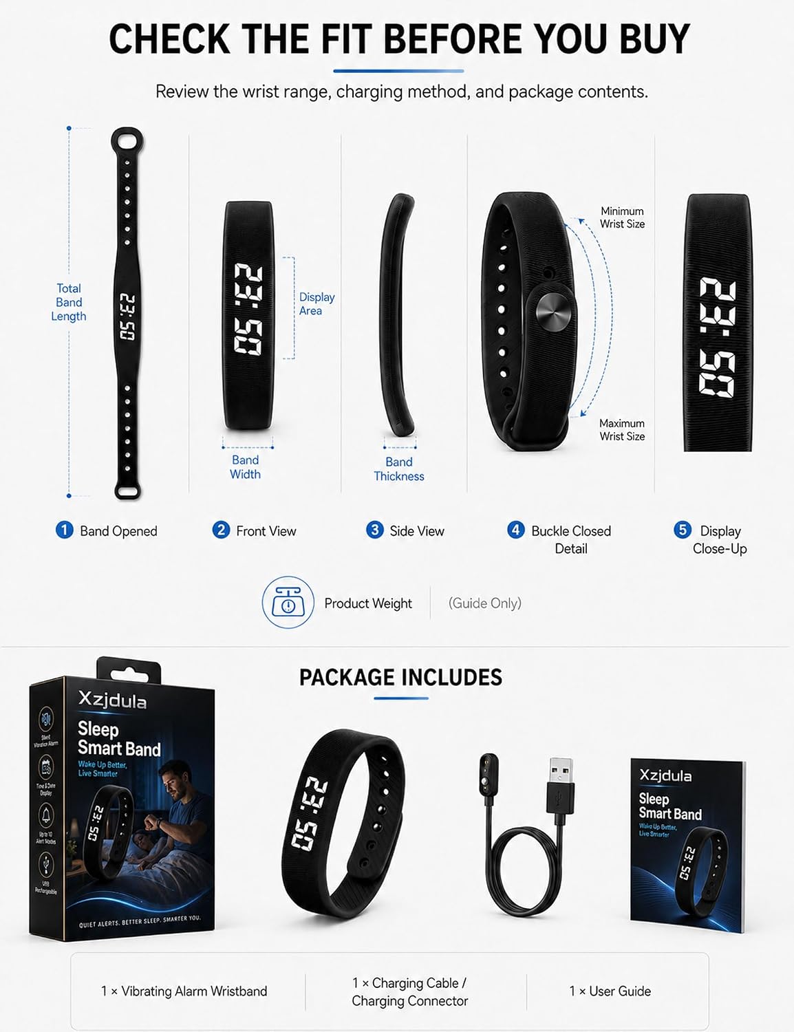 Vibrating Silent Alarm Wrist Watch Heavy Sleepers (Black2) | Vibration Alert, Silent Alarm, Wrist Wear, Heavy Sleeper Use, Quiet Wake-Up