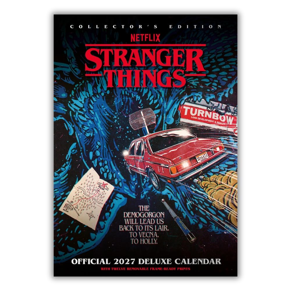 Stranger Things 2027 A3 Deluxe Wall Calendar Official Licensed Netflix Series Calendar, Premium Illustrated Artwork, Monthly Layout, Removable Poster Pages, Large A3 Format, Gift for Fans