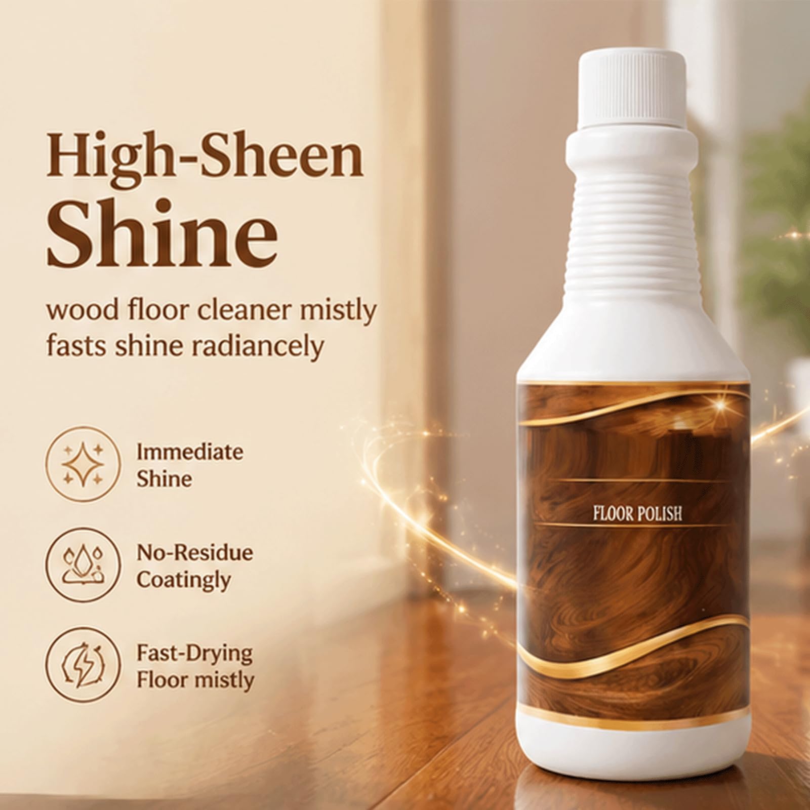 Limpiador de pisos de madera y buffly, refuerzo de brillo multiárea para madera dura,laminado y vinilo,piso de alto brillo buffly mistly, madera de secado rápido arealy buffly para muebles, (2 piezas)