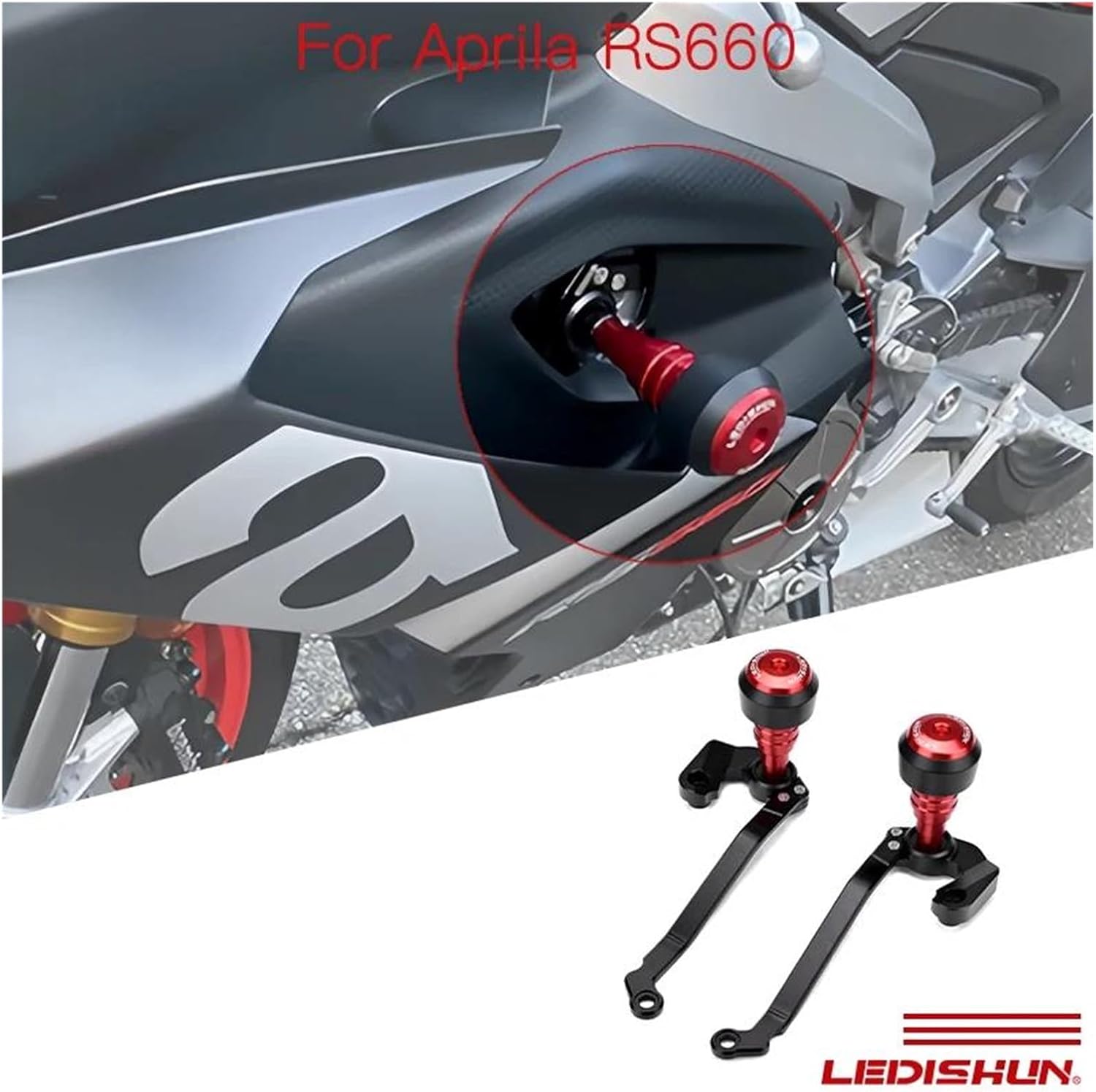 Anti Crash Pad Protector Motorcycle Protective Gear Guard For APRILIA RS660 21-23 Frame Sliders(Red)