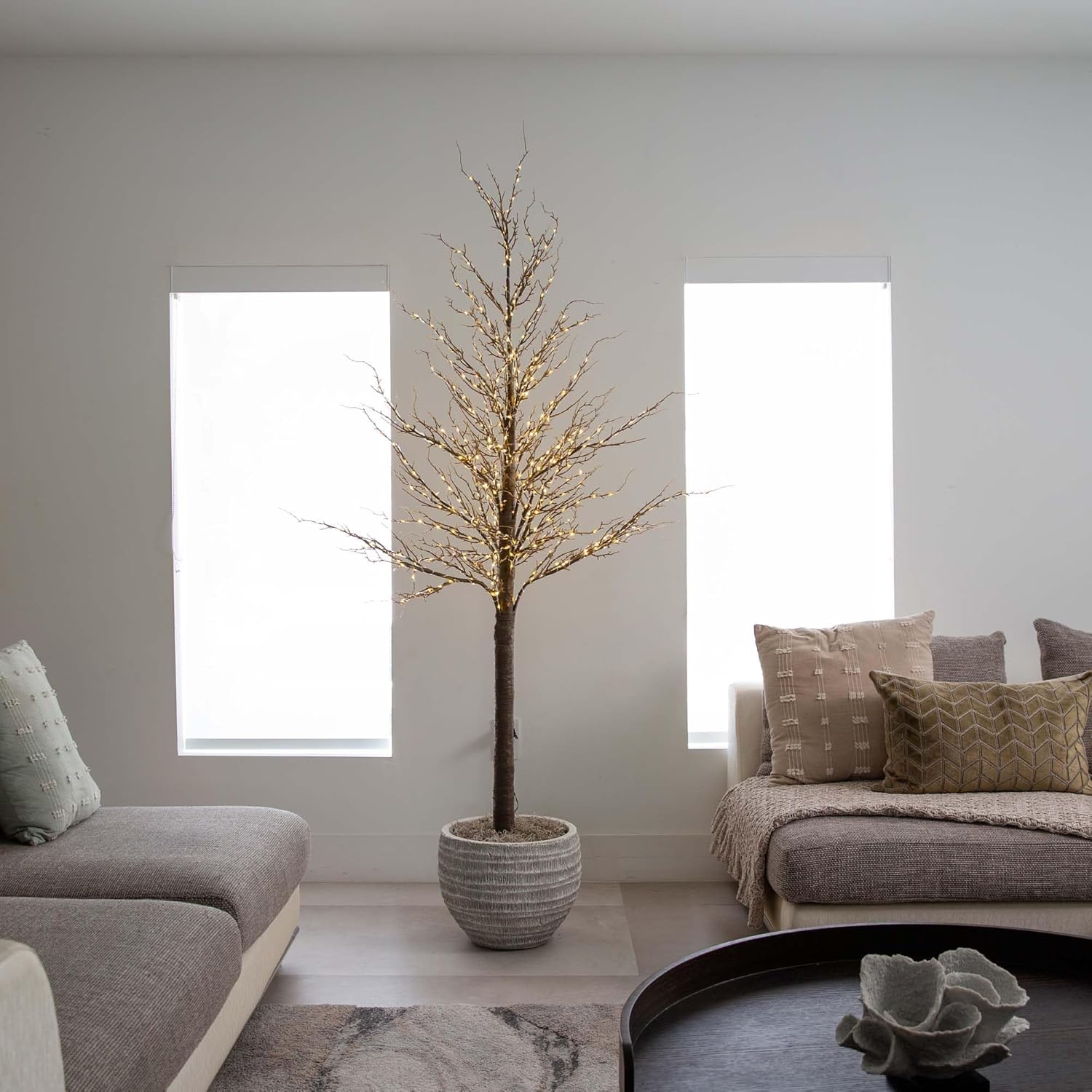 Nearly Natural 6ft. Pre-Lit Artificial Twig Tree with 480 Warm White LED Lights