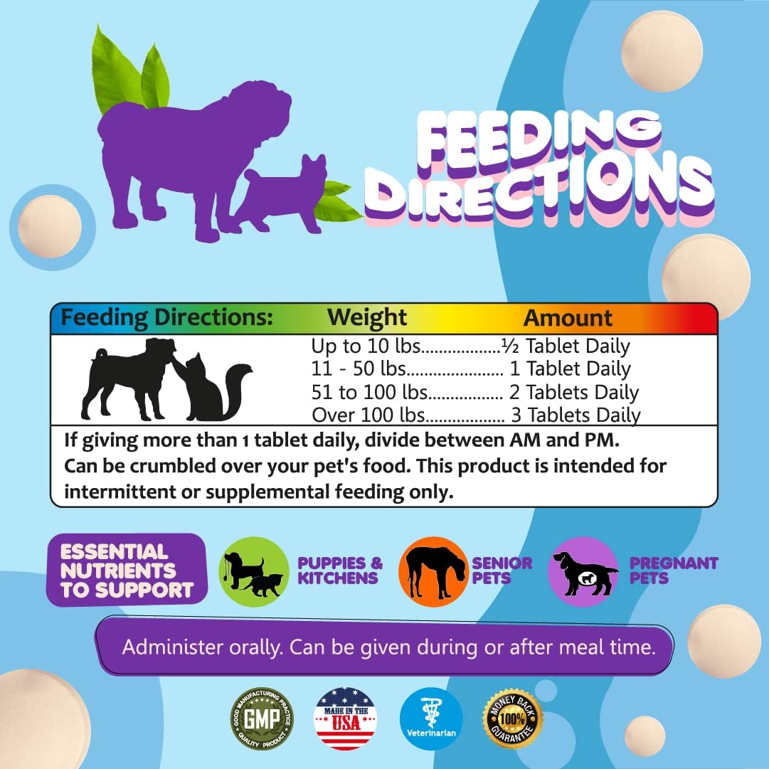 Dog Prenatal Vitamins – Multivitamin, Folic Acid, Calcium, Iron, Minerals and Amino Acids. Ideal for Pregnant, Breastfeeding and Newborn Pets – Senior Dog Supplement, Complete Puppy Multi Vitamin.
