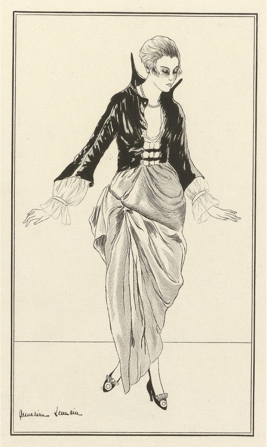 ArtDirect Journal of Ladies and Fashions, Parisian Costumes, 1914, No. 169 (1914) Unframed Art Print Giclee Poster by Germaine Leurain - Ready for Framing with Customization Sizes 6x10, 8x14, 12x20, 21x36, 29x48 and 36x60 inches
