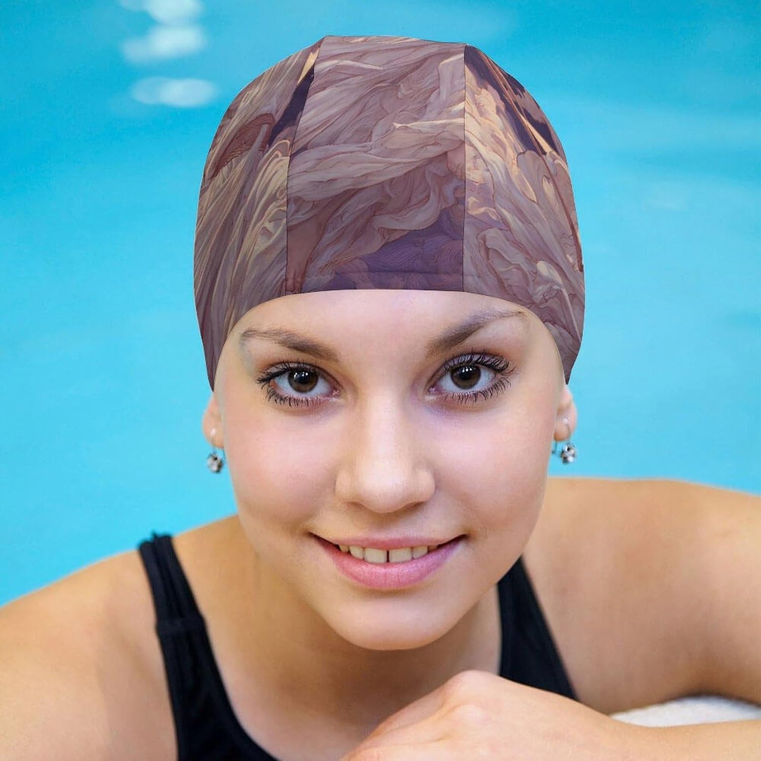 Sagittarius Constellations Womens Swim Cap for Men Adult Swimming Hat Curly Short Medium Long Hair