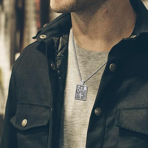 Miniatura 5 de Collar con colgante de cruz de plata de ley 925 con cruz de Jesucristo INRI para hombres y mujeres, medalla de cruz, collar religioso cristiano para