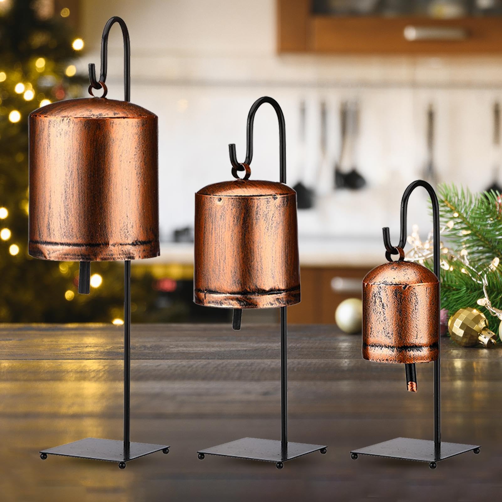 Campanas rústicas para vacas navideñas, Campanas para decoraciones