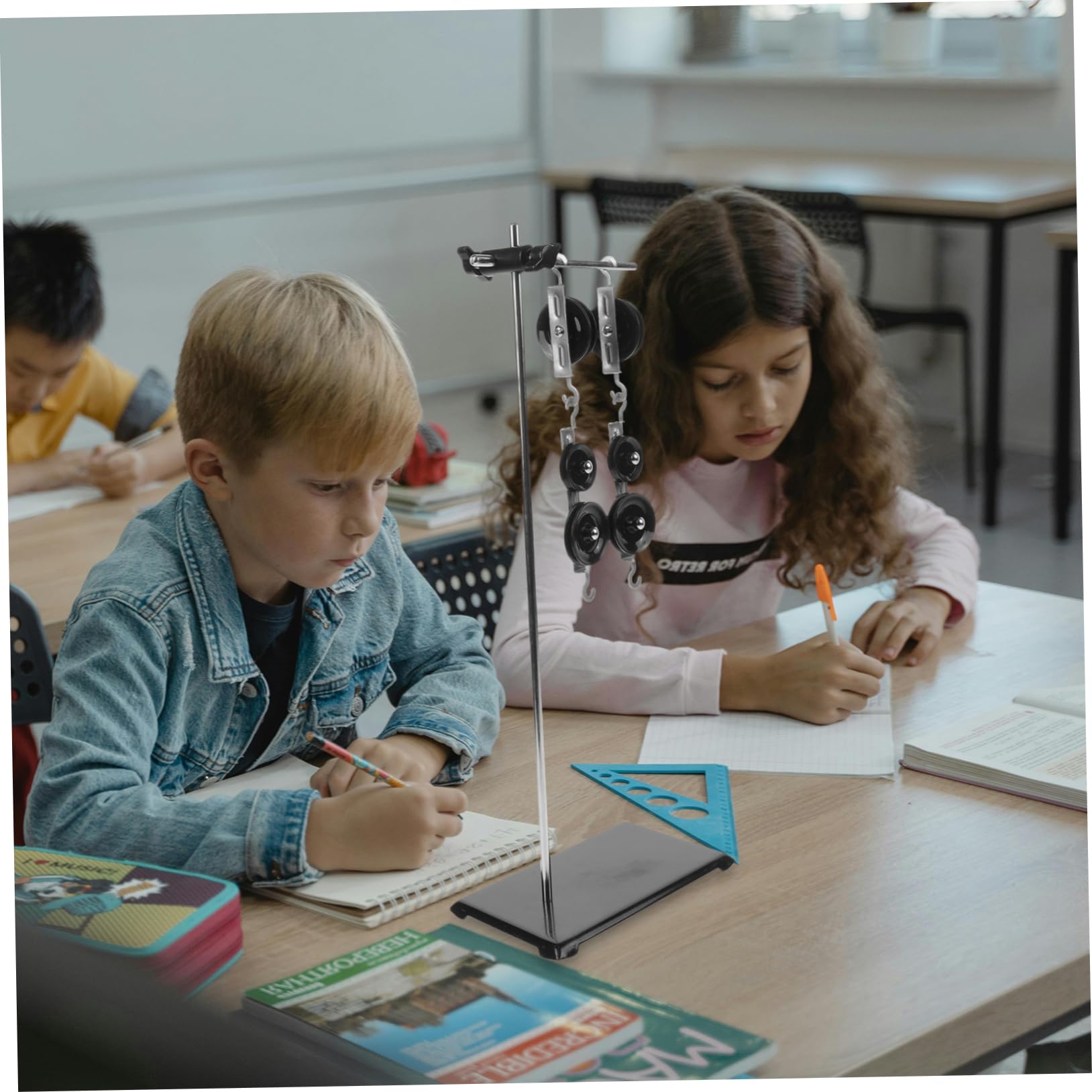 Alipis Juego de Poleas Didácticas Material de Plástico y Hierro para Experimentos de Física Herramienta Multifuncional Soporte para Aulas de Secundaria