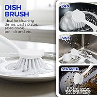 Vista 2 de Holikme Juego de 6 cepillos para platos con cepillo para botellas, cepillo para fregar platos, cepillo para sartén y 3 cepillos para pajitas