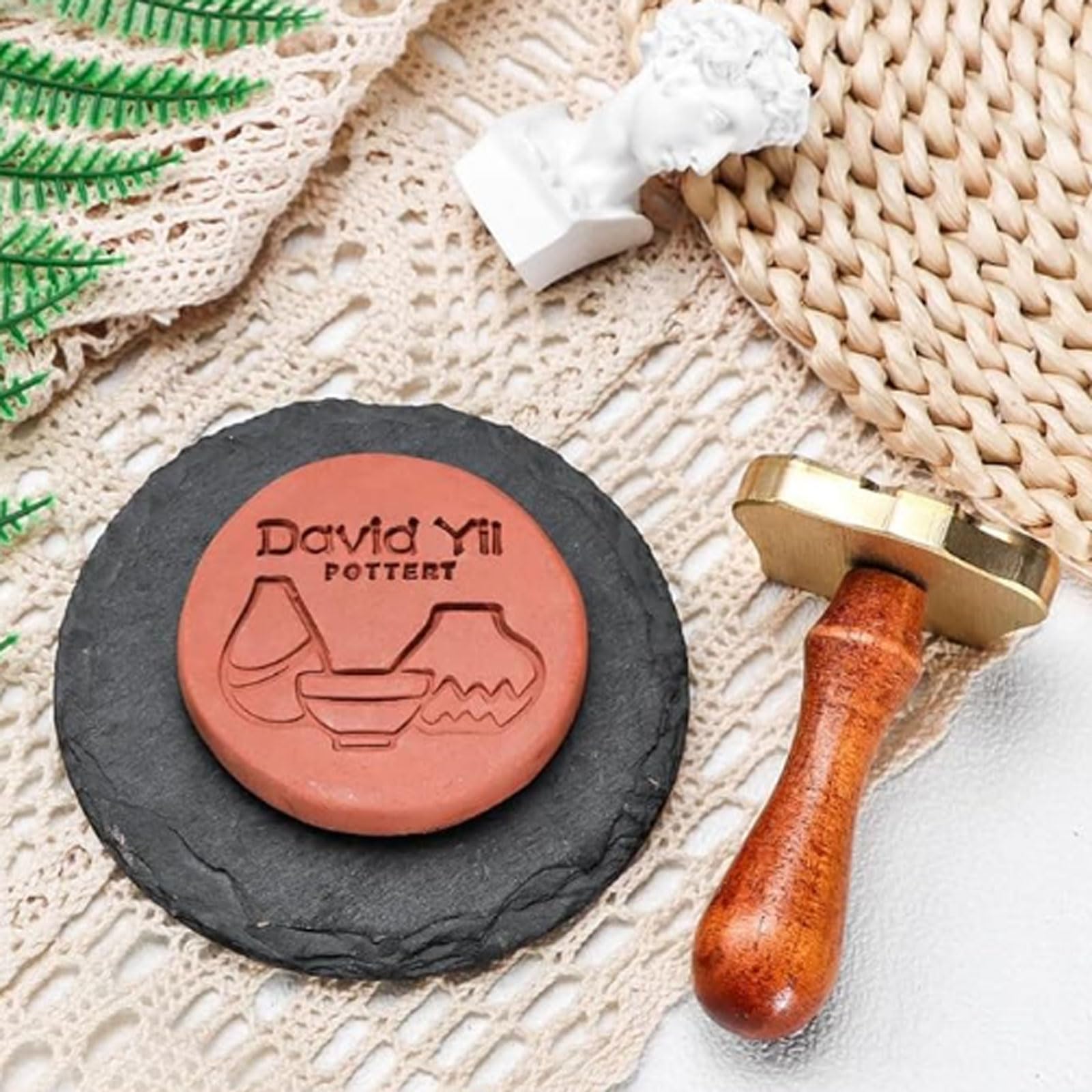 Timbri per ceramica personalizzati Ottone Materiale Stampo per argilla Strumenti per ceramica fatti a mano Timbro con logo in ceramica Timbro per ceramica personalizzato Kit timbro fai da te