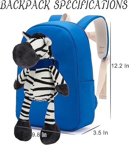 Miniatura 5 de Tzowla Mochila pequeña para niños de 3 a 5 años, juguetes de regalo para niñas de 3, 4, 5, 6 años, Azul, Zebra_azul