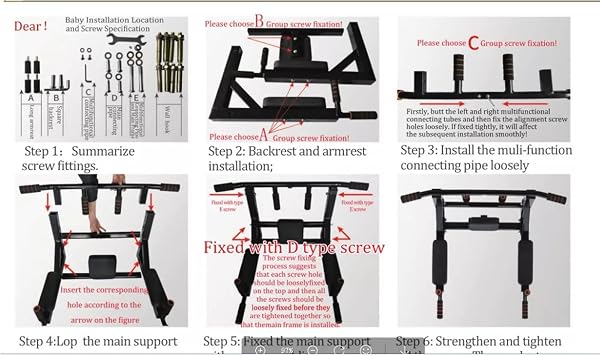 Fitness bar, Wall Mounted Pull Up Bar and Dip Station, Heavy Duty Power Tower Exercise Equipment for Indoor Home Gym Workout