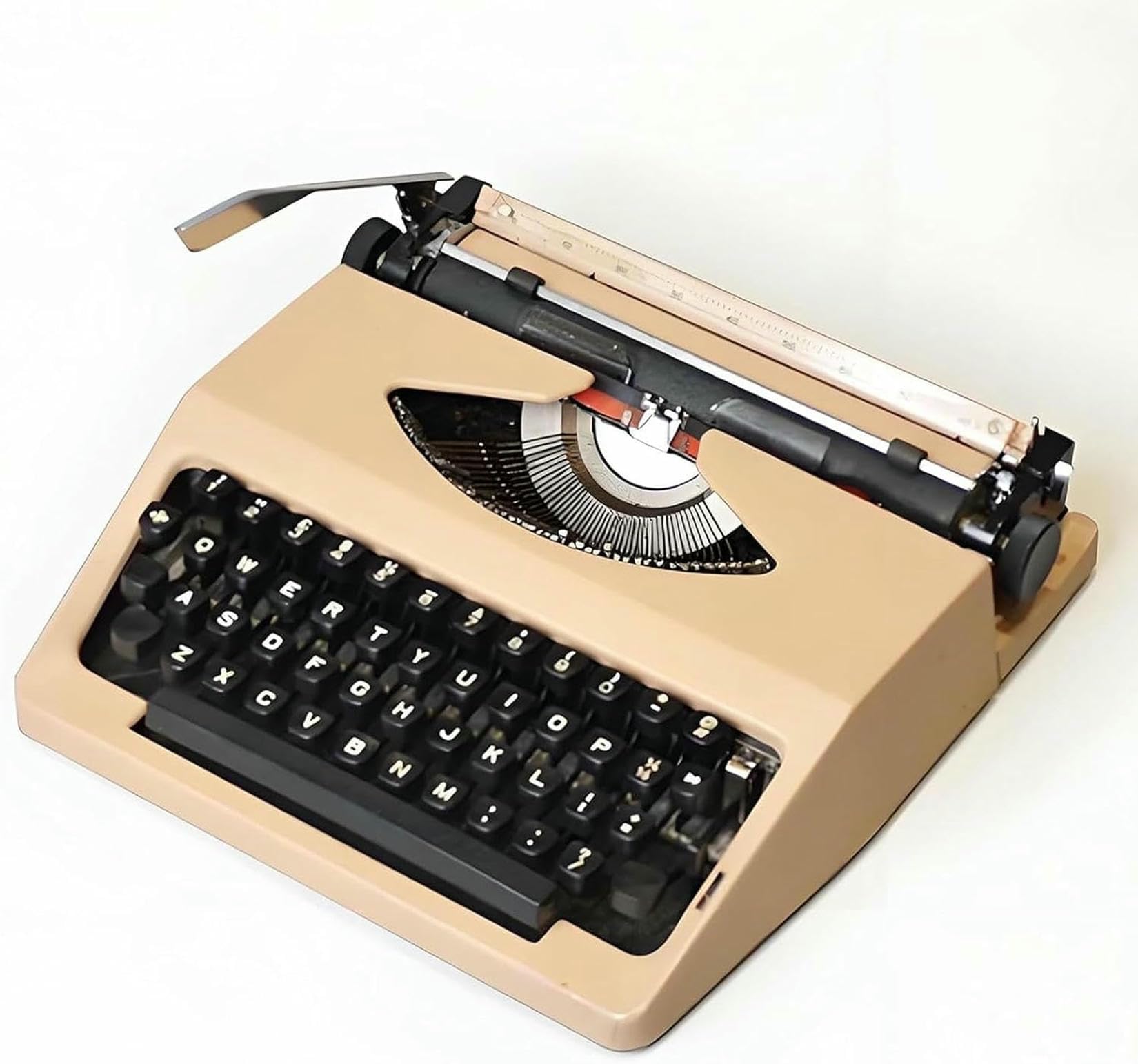 Classic Manual Typewriter Machine Easy Setup for Authors; Writers Old Fashioned Typewriter, Vintage Black Metal for Nostalgic Writing Experience, Home
